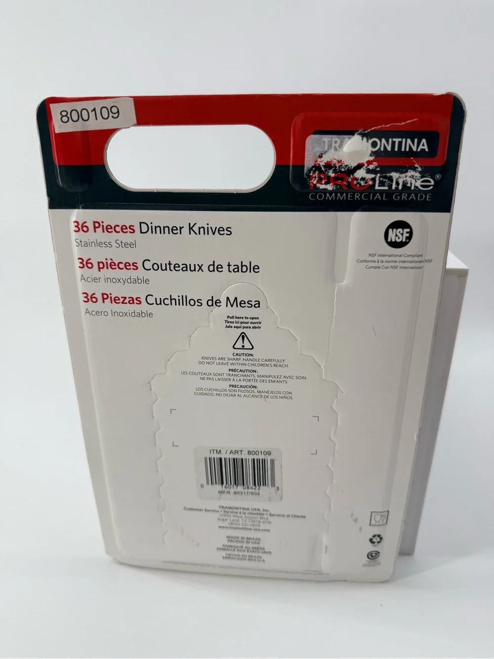 Tramontina ProLine Stainless Steel Dinner Knives - Silver (36 pcs)